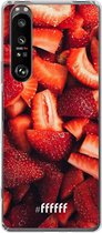 6F hoesje - geschikt voor Sony Xperia 1 III -  Transparant TPU Case - Strawberry Fields #ffffff