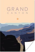 Poster - Kamer decoratie aesthetic - Natuur - Grand Canyon - Amerika - Pastel - Vintage - Aesthetic poster - Wanddecoratie - 20x30 cm