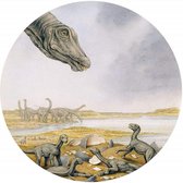 Komar Young Titanosaurs Vlies Zelfklevend Fotobehang 125x125cm rond