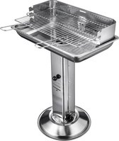 SMH LINE® BBQ Collection - Houtskool BBQ - Draagbaar BBQ - Draagbare Camping Grill - 49,5 x30x40cm - RVS - Incl. Roosters