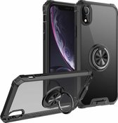 Armor Ring PC + TPU magnetische schokbestendige beschermhoes voor iPhone XR (zwart)