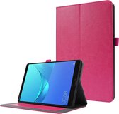 Voor Huawei MatePad T 10s 2-vouwbaar zakelijk horizontaal Flip PU-lederen hoes met kaartsleuven en houder (RoseRed)