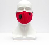 FSK mondmasker met klep en 5 filters (rood)