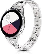 Smartwatch bandje - Geschikt voor Samsung Galaxy Watch 3 41mm, Active 2, 20mm horlogebandje - RVS metaal - Fungus - Twist - Zilver