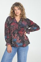 Paprika Dames Ruime blouse met bladprint - Outdoorblouse - Maat 50