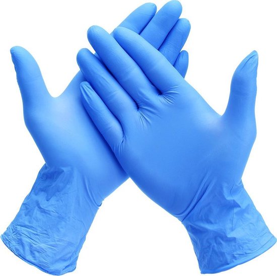 Wegwerp handschoenen - Nitril handschoenen - Poedervrij - blauw - maat M - 100 stuks - Nitrylex Classic