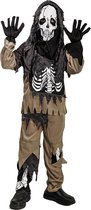 Halloween 4-delig Verkleedpak Kind Zombie Skelet - Maat 130-140