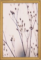 JUNIQE - Poster met houten lijst Wild Flower Pastel 3A Beige -20x30