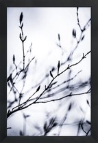 JUNIQE - Poster in houten lijst Winter Branches 2 -30x45 /Wit & Zwart