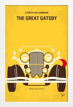 JUNIQE - Poster in houten lijst The Great Gatsby -20x30 /Geel