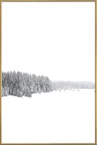 JUNIQE - Poster met kunststof lijst White White Winter 1/2 -13x18