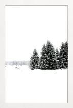 JUNIQE - Poster in houten lijst White White Winter 2/2 -30x45 /Grijs &