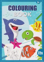 Colouring Book - Kleurboek - Haaien - Vissen - Schildpadden - 72 Pagina's