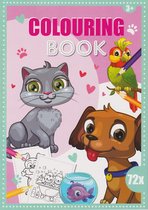 Colouring Book - Kleurboek - Huisdieren - Katten, Honden en Vissen - 72 Pagina's