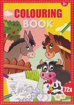 Colouring Book - Kleurboek - Op de Boerderij - Paarden, Pony's, Koeien en Kippen - 72 Pagina's