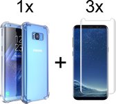 Samsung Galaxy S8 Plus hoesje shock proof case transparant - 3x Samsung Galaxy S8 Plus Screenprotector UV