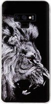 - ADEL Siliconen Back Cover Softcase Hoesje Geschikt voor Samsung Galaxy Note 9 - Leeuw Zwart