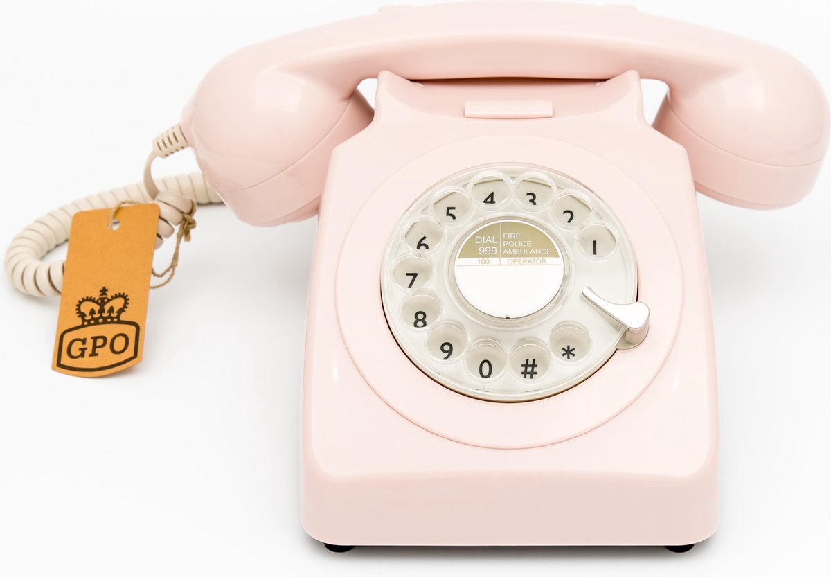 Cordon extansible sonnerie authentique ivoire GPO 746 Téléphone fixe rétro de style années 1970  à cadran rotatif 