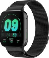 Milanees Smartwatch bandje - Geschikt voor Oppo Watch Milanese band - zwart - Strap-it Horlogeband / Polsband / Armband - Oppo 41mm