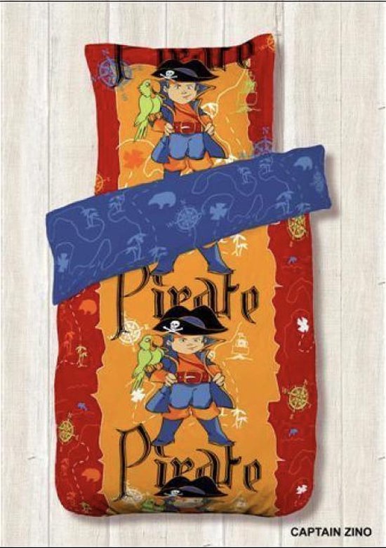 Housse de couette enfant Captain Zino- Pirates- 140x200 cm +1 taie d'oreiller 65x65 cm- 100% coton