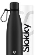 Slokky - Mono Black Thermosfles, Dop & Karabijnhaak - 500ml