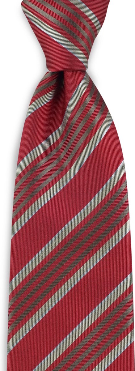 We Love Ties - Stropdassen - Stropdas Joint Stripes - rood / beige / blauw