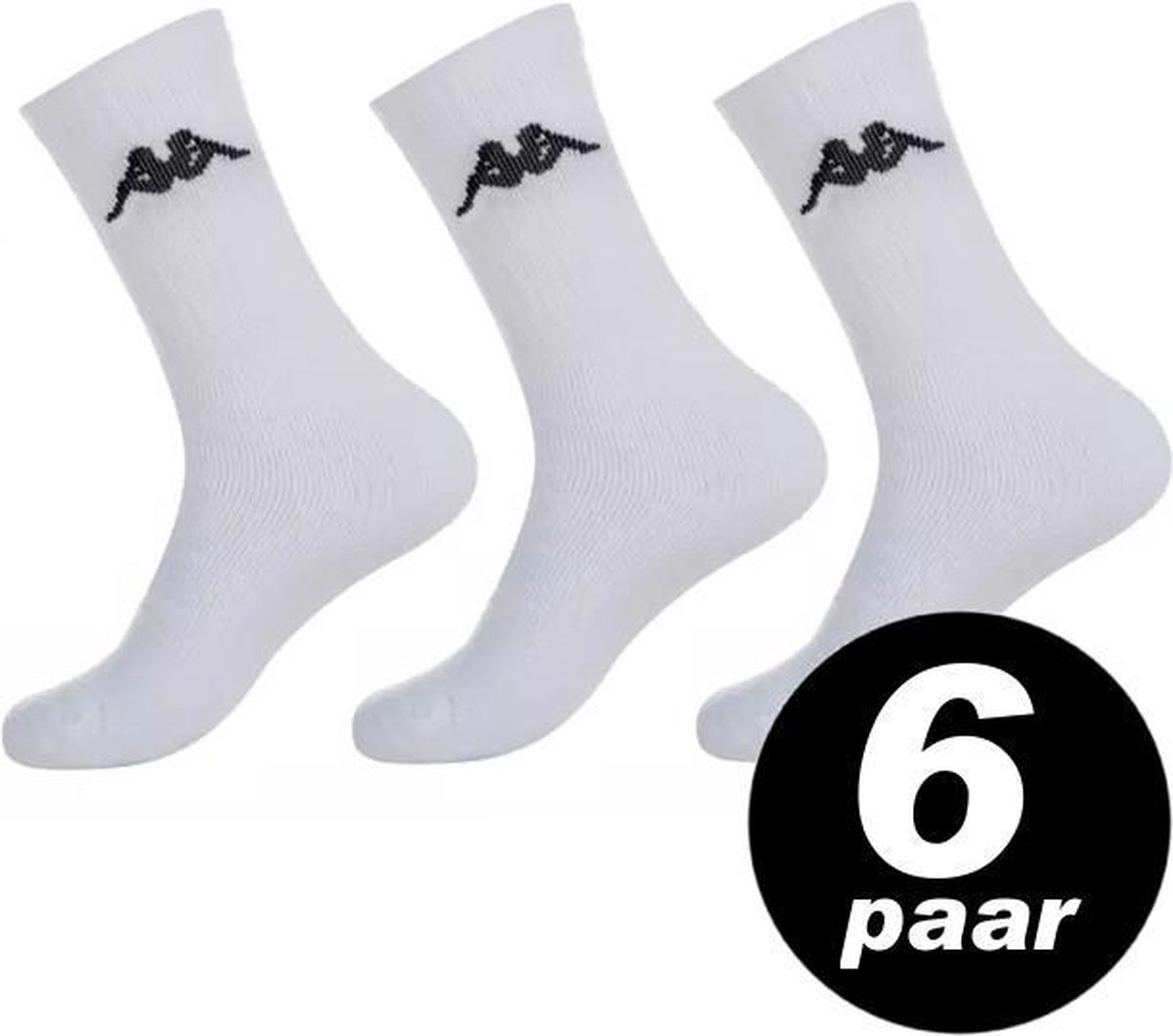 Kappa Sportsokken – – voordeelpack 6 paar Wit