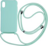 Samsung Galaxy S21 Ultra Back Cover Hoesje met Koord - Back Cover - Silliconen - Flexibel - Koord - Samsung Galaxy S21 Ultra - Mintgroen