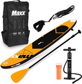 Bol.com MaxxToys SUP Board Set - Opblaasbaar - Verstelbare peddel - Pomp - 305x71x12cm - Oranje aanbieding