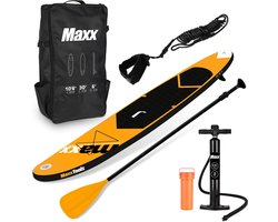 MaxxToys SUP Board Set - Opblaasbaar - Verstelbare peddel - Pomp - 305x71x12cm - Oranje