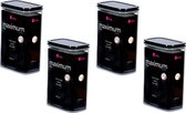 Maximum - Vershoudbakjes set van 4x 2250ml met zwarte dichte deksel - Organizer in verschillende maten - Opbergdozen kunststof stapelbaar - Vershoudbakjes luchtdicht