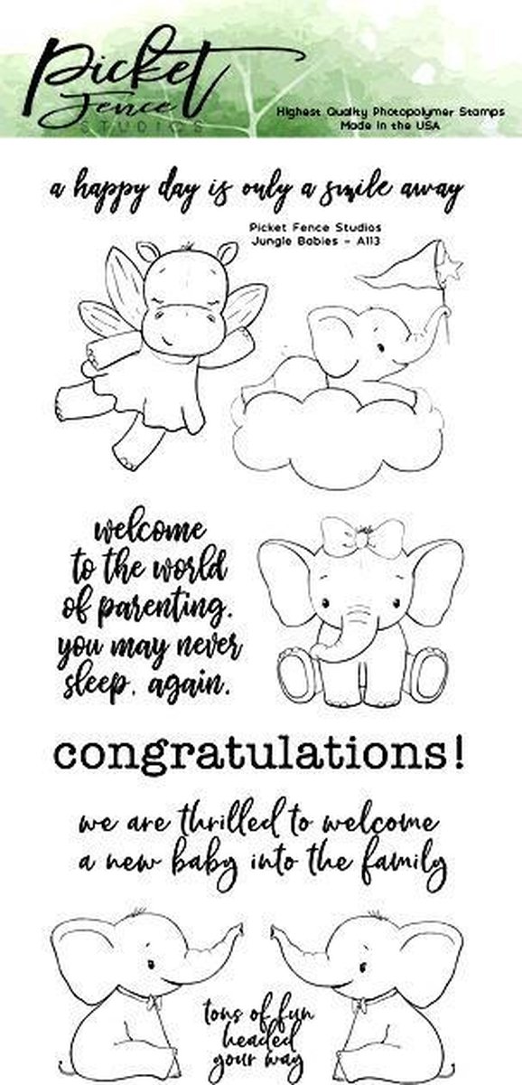 Jungle Babies Clear Stamps (A-113)