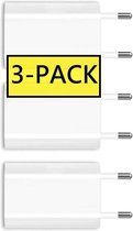 3x Oplader iPhone - Premium USB Lader |  Apple iPhone 11 Pro Max / 11 / 11 Pro / XS Max / XS / XR / X / iPhone 8/ 8 Plus/ iPhone SE / iPhone 7 / iPhone 7 Plus / iPhone 6 Plus / iPhone 6 / iPh
