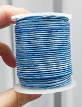 *** Leren Vintage Lichtblauw blauw rond Koord 1.5 mm 5 meter. Echt leer - sieraden maken - leer - koord - leren armband - draad - lederen - knutselen ***