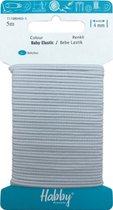 2 Stuks - Habby Elastiek 4mm | Ronde Baby Elastiek | Wit | 5 meter | Kleding - Hobby - Knutselen - Naaien
