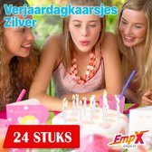 Verjaardagkaarsjes Zilver pk/24 - Taartkaarsjes - verjaardag kaarsjes - Happy birthday candles 24 stuks