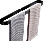 Handdoekrek Zwart - Zelfklevend Badkamer - Handdoekhouder - Handdoek stang - Badkamer Accessoires - Handdoek Rek