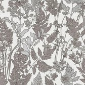 BLOEMEN EN BLADEREN BEHANG | Botanisch - grijs wit - "Architects Paper" A.S. Création Floral Impression