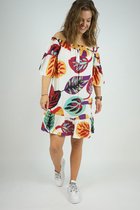 La Pèra Gekleurde met bladeren Zomerjurk Vrouwen Strandjurk Jurk Dames - Maat M