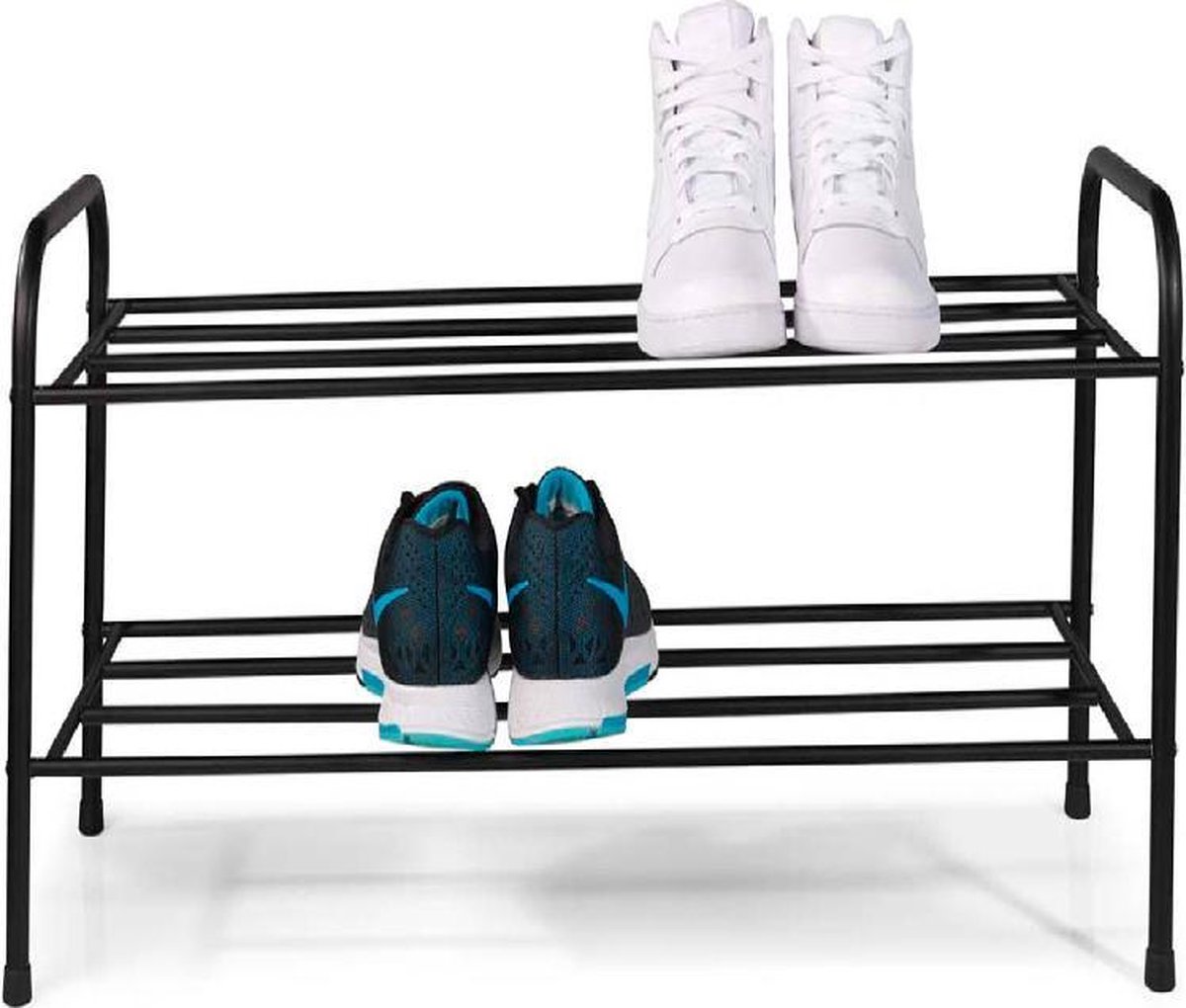 Blokker Schoenenrek van Metaal Klein Voor 6 paar schoenen Zwart bol