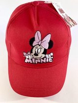 Disney Minnie Mouse cap - pet - katoen - geborduurd - rood - maat 52 cm (2-4 jaar)