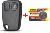 Étui à clé de voiture 2 boutons + Batterie Panasonic ECR2032 adapté au boîtier de clé Volvo S40 / S60 / S70 / S80 / S90 / V40 / V70 / V90 / XC70 / XC90 / volvo.