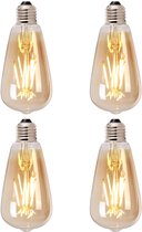 Lichtbron LED druppel 14,5 cm (set van 4) gold - Lamp E27 Ledlamp - Lichtbron E27 - Led lampen - Led lamp - Filamentlamp e27