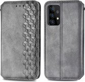 Samsung Galaxy A52 Luxe Book Case Hoesje met Patroon - Kunstleer - Pasjes Houder - Magneet Sluiting - Samsung Galaxy A52 - Grijs