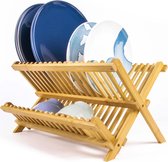 Budu Afdruiprek - Afdruiprekje van bamboe hout - Afdruiprek voor afwas - Vaatwasrek - Keukenrek - Inklapbaar - Opvouwbaar -