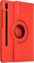 Case2go - Tablet hoes geschikt voor Samsung Galaxy Tab S7 Plus (2020) - Draaibare Book Case Cover - 12.4 Inch - Rood