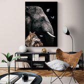 Poster Lion Close-up - Dibond - Meerdere Afmetingen & Prijzen | Wanddecoratie - Interieur - Art - Wonen - Schilderij - Kunst