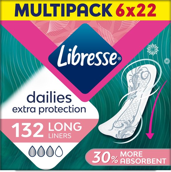 Libresse Extra Protection Long inlegkruisjes 6 x 22 stuks