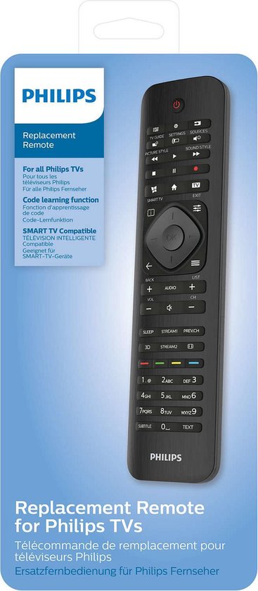 Philips Afstandsbediening - Philips TV SRP4000/10 - Universele Philips TV Afstandsbediening - Zwart - Philips