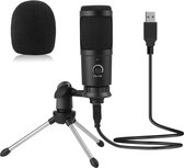 Gaming microfoon - Microfoon voor PC - Met statief - USB aansluiting - Gaming & Streaming - Inclusief standaard - Zwart - Pc, Computer, Laptop of Playstation - Plug & Play